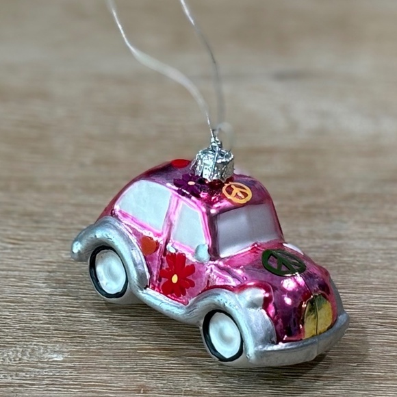 Anthropologie Other - Anthropologie Holiday Christmas Pink VW Love Bug Ornament